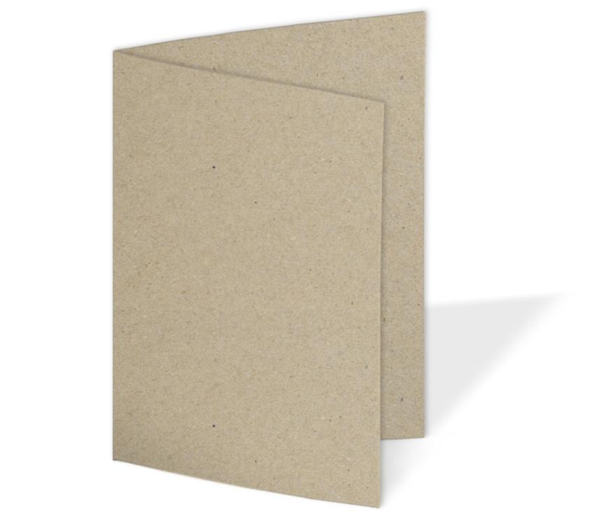 Doppelkarte - Faltkarte 220g/m² DIN B6 in kraft grau