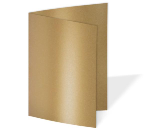 Doppelkarte - Faltkarte 300g/m² DIN B6 in metallic-coffee