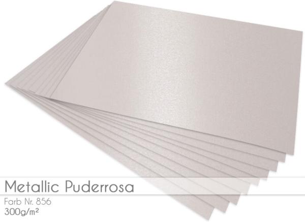 Cardstock "Metallic" - Bastelpapier 300g/m² DIN A4 in metallic-puderrosa