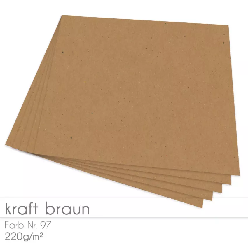 Cardstock 12"x12" 220g/m² (30,5 x 30,5cm) in kraft braun