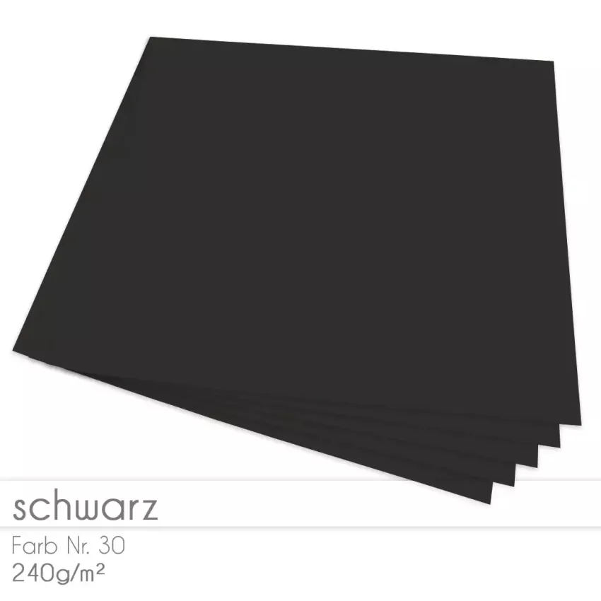 Cardstock 12"x12" 240g/m² (30,5 x 30,5cm) in schwarz