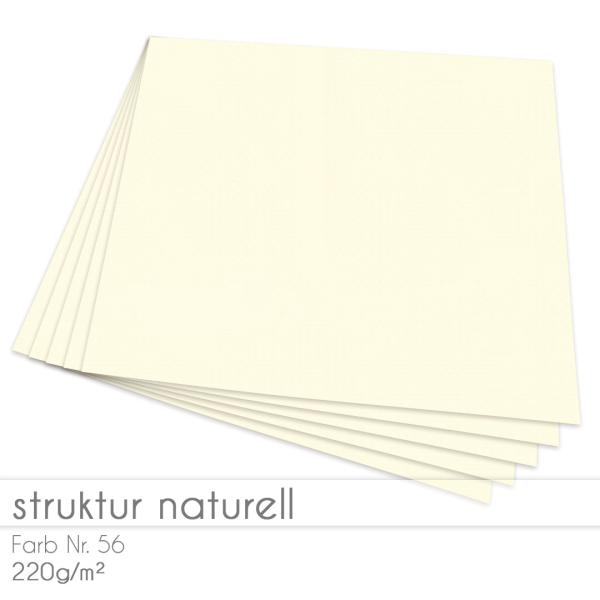 Cardstock 12"x12" 220g/m² (30,5 x 30,5cm) in struktur naturell