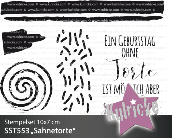 Kulricke Stempelset "Sahnetorte" Clear Stamp