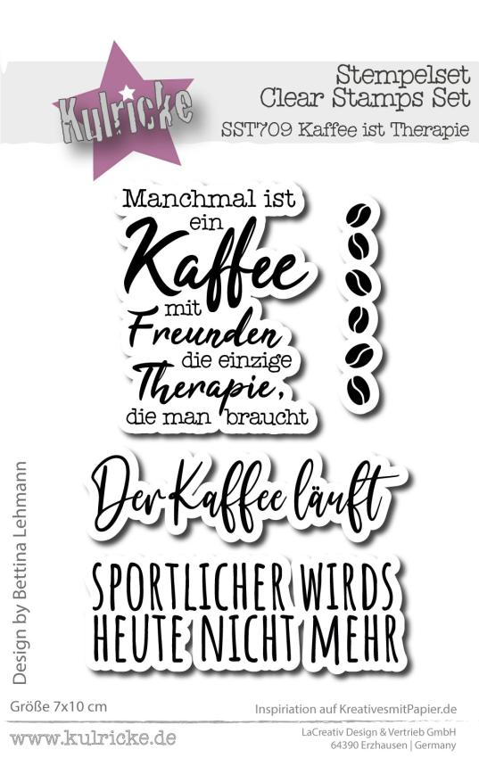 Kulricke Stempelset "Kaffee ist Therapie" Clear Stamp