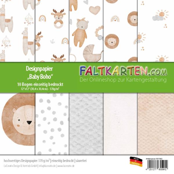 Designpapier 12"x12" 170gr "Baby Boho" 10 Bogen