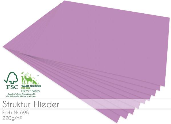 Cardstock - Bastelpapier 220g/m² DIN A4 in struktur flieder